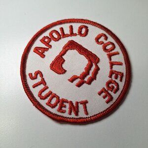 Apollo College Vintage Patch Student Education Women Studies Red White‎ 3 Inch